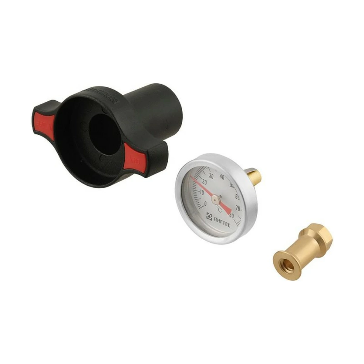 Ручка з вбудованим термометром для кульових кранів Raftec GOLD GHT0102