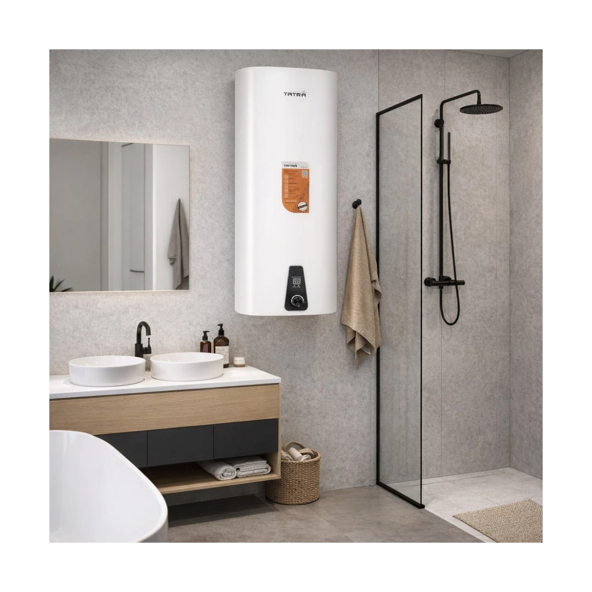 Бойлер Tatra-line SLIM TSMN-30-(W) 30 л 2 кВт плоский, мокрий ТЕН