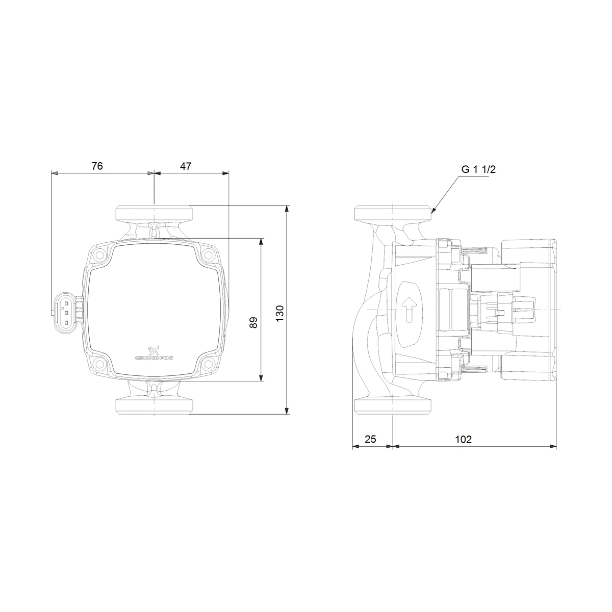 Насос циркуляційний Grundfos ALPHA1 25-40 130 різьбовий 4 м для опалення