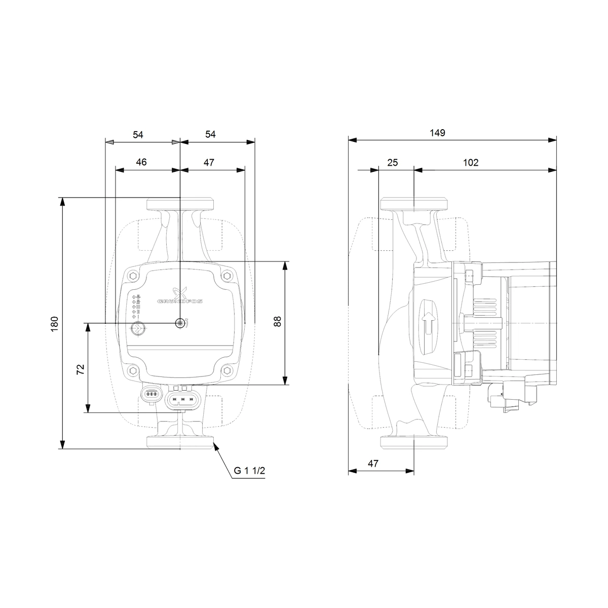 Насос циркуляційний Grundfos ALPHA1 L 25-60 180 різьбовий 6 м для опалення