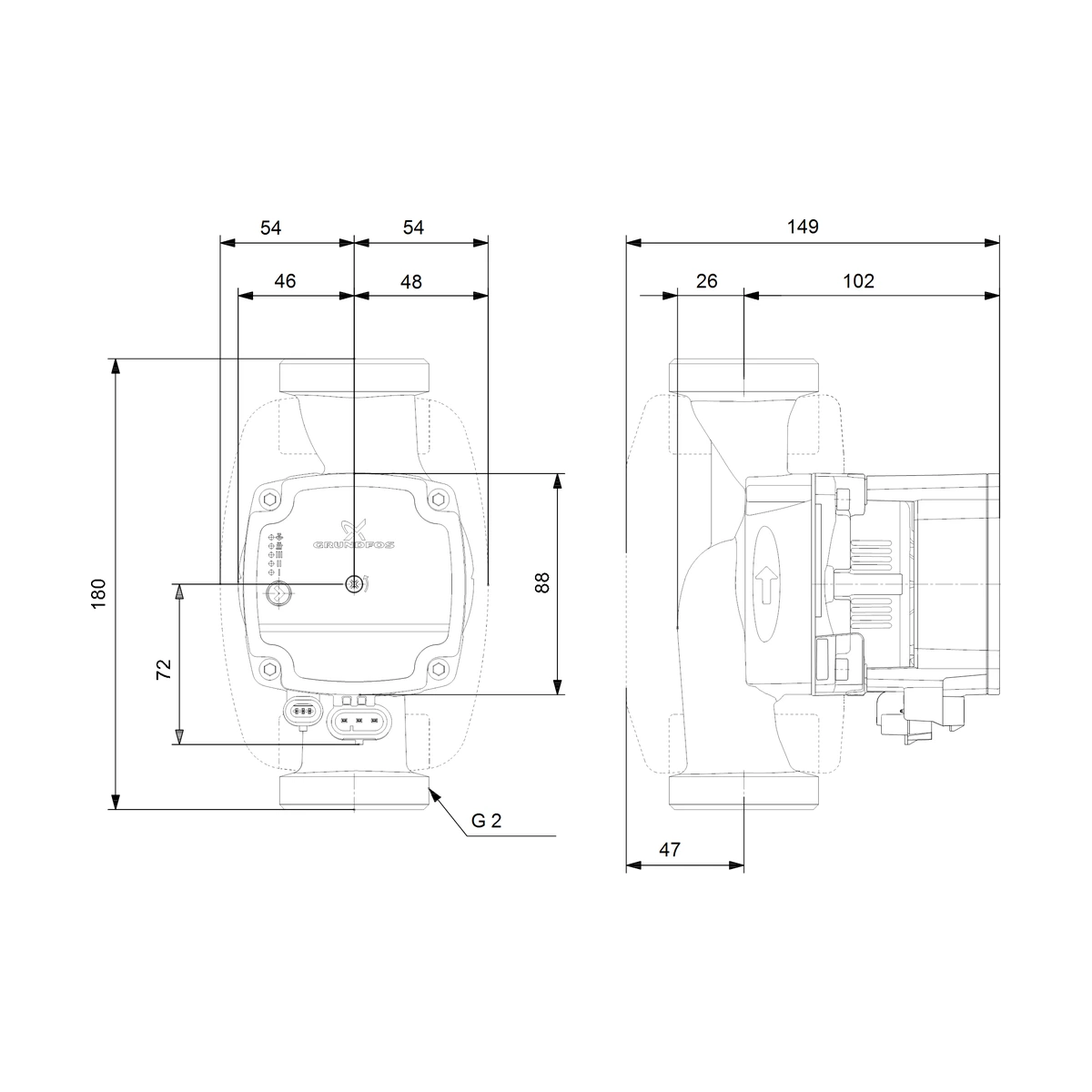 Насос циркуляційний Grundfos ALPHA1 L 32-40 180 різьбовий 4 м для опалення