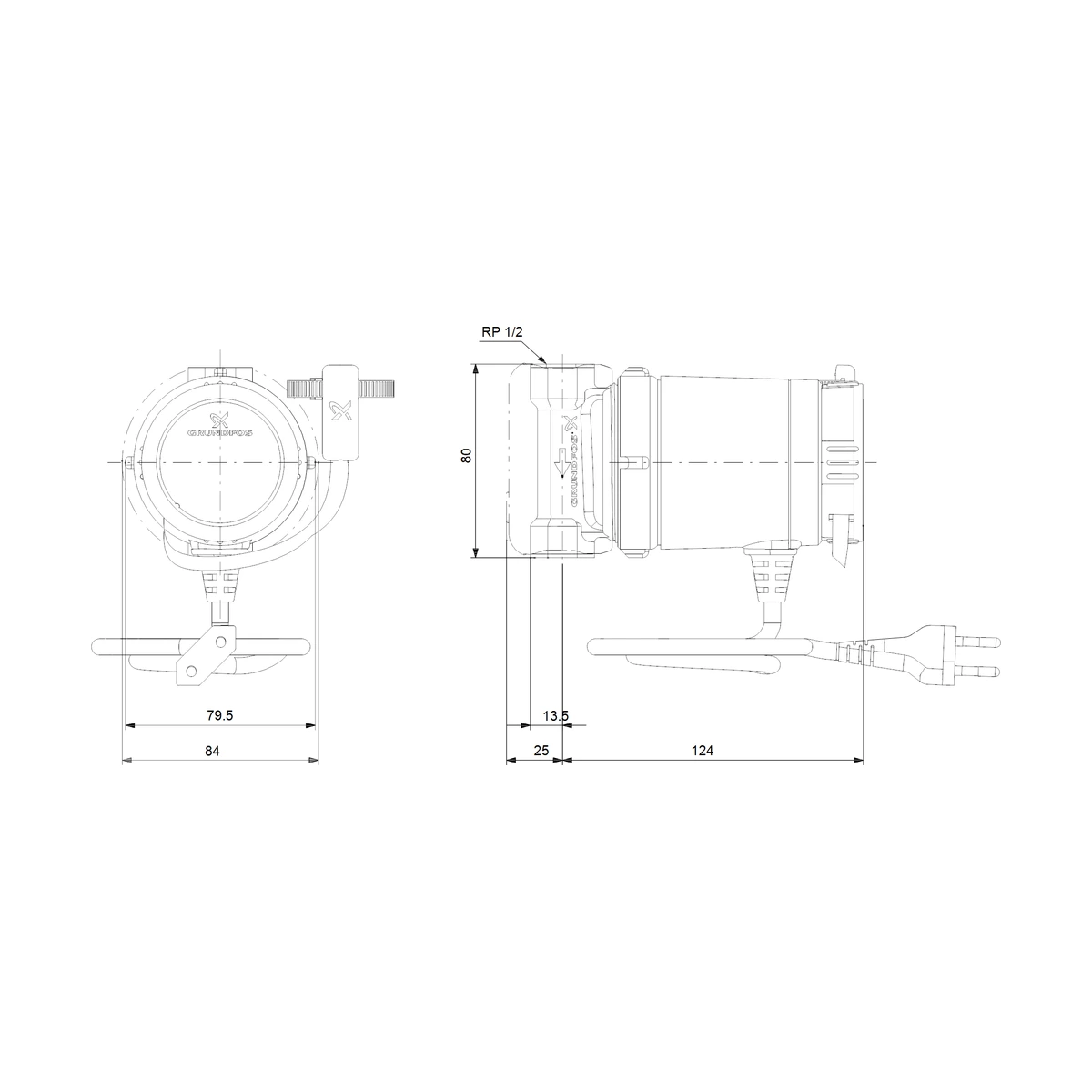 Насос циркуляційний Grundfos COMFORT 15-14 B TA з AUTOADAPT для гарячої води