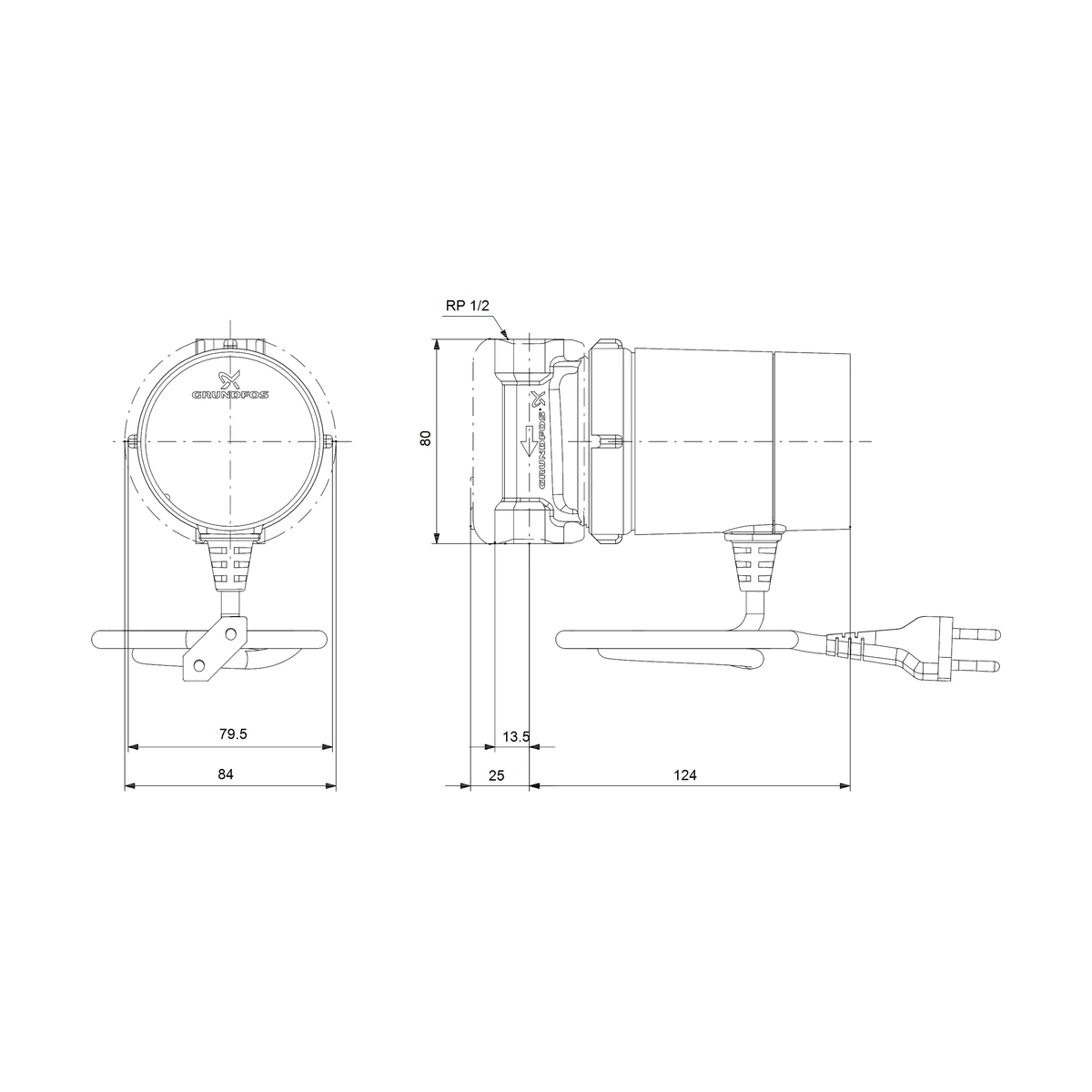 Насос циркуляционный Grundfos COMFORT 15-14 B TDT с таймером для горячей воды