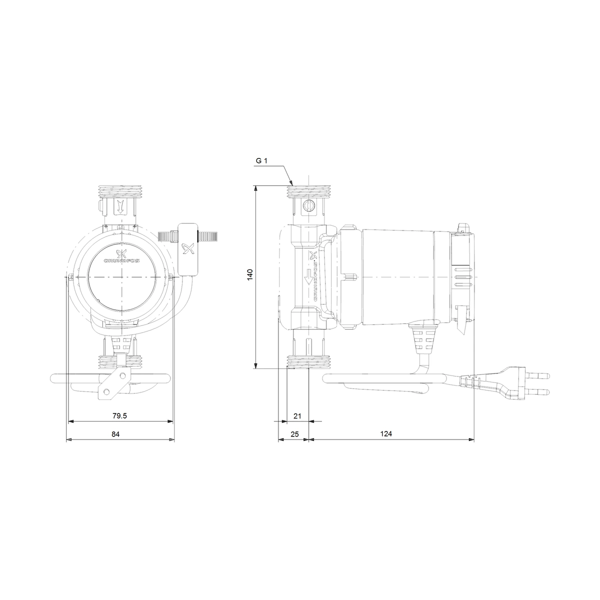Насос циркуляционный Grundfos COMFORT 15-14 BX TA с AUTOADAPT для горячей воды