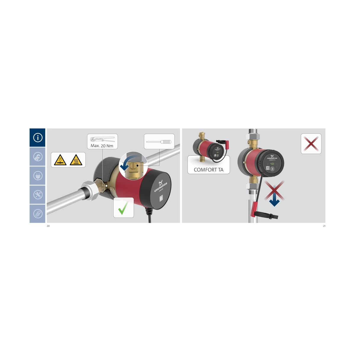 Насос циркуляционный Grundfos COMFORT 15-14 BX TA с AUTOADAPT для горячей воды