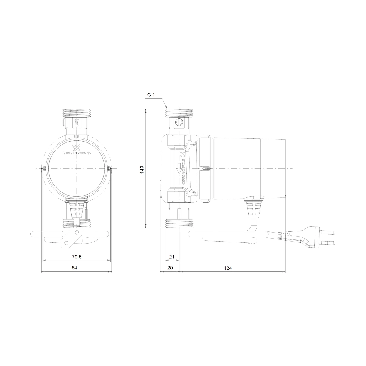 Насос циркуляционный Grundfos COMFORT 15-14 BX TDT с таймером для горячей воды