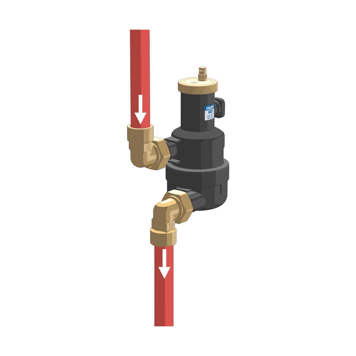 Высокоэффективный деаэратор Caleffi HED 551606 1″ ВР для теплового насоса