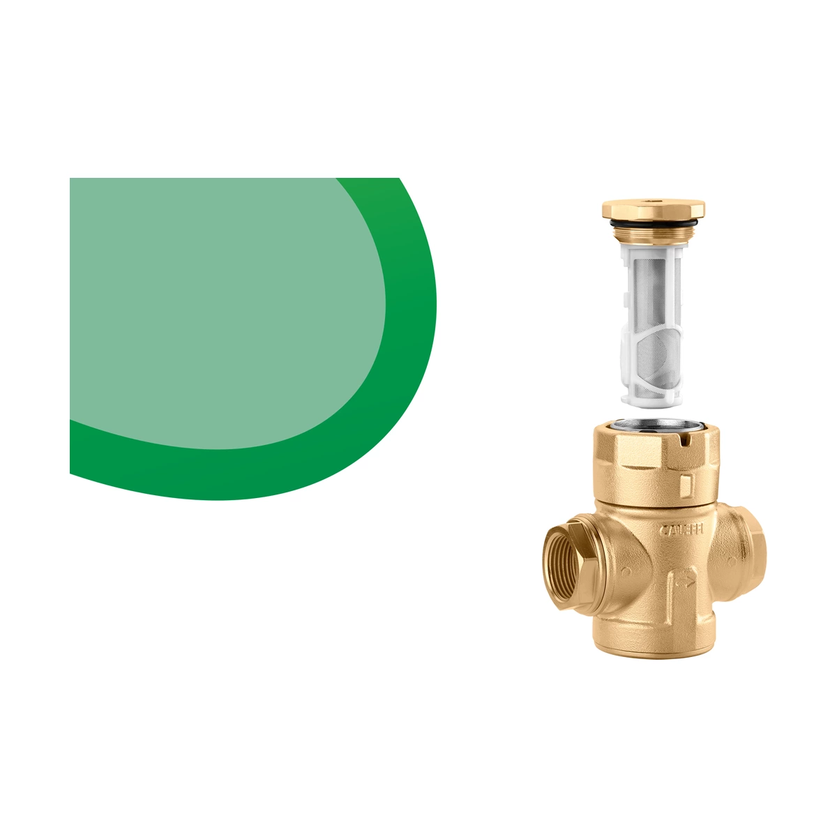 Сетчатый фильтр с функцией перекрытия Caleffi FILTERSTOP 577105 3/4″ ВР для отопления и водоснабжения