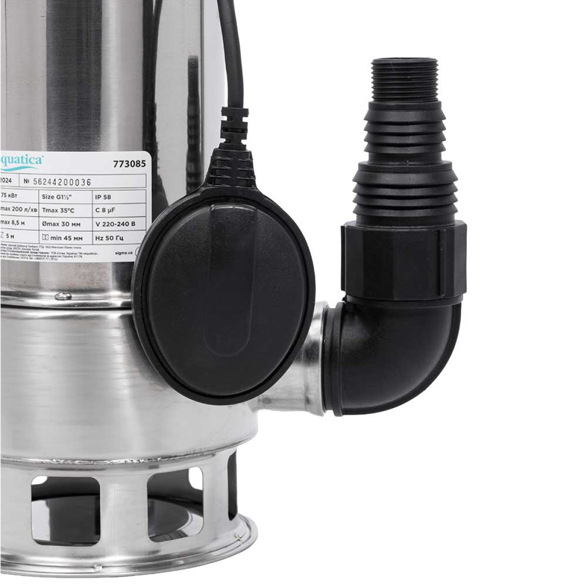 Насос дренажный Aquatica EL-Drain 750 Inox для грязной воды 0,75 кВт 8,5 м