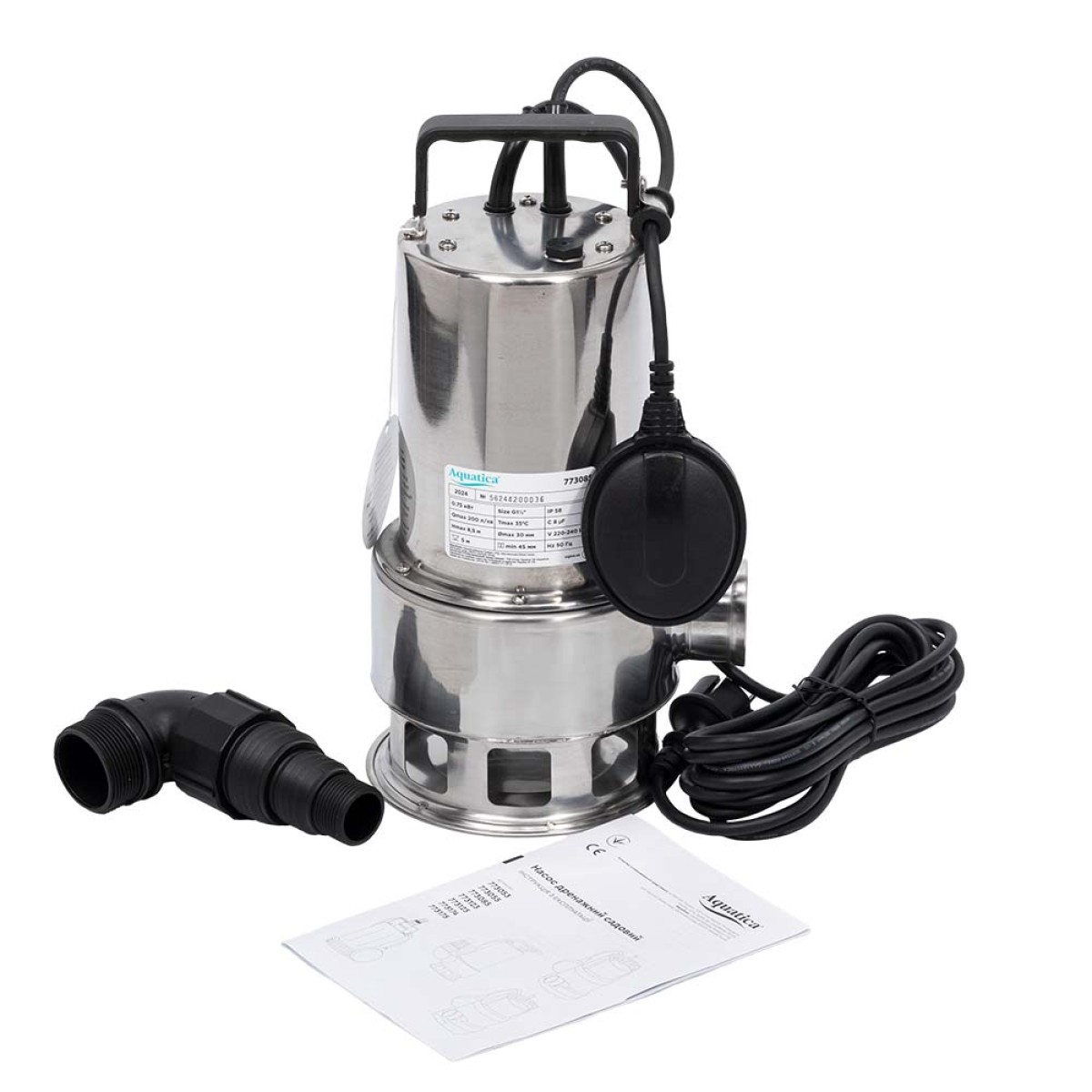 Насос дренажный Aquatica EL-Drain 750 Inox для грязной воды 0,75 кВт 8,5 м
