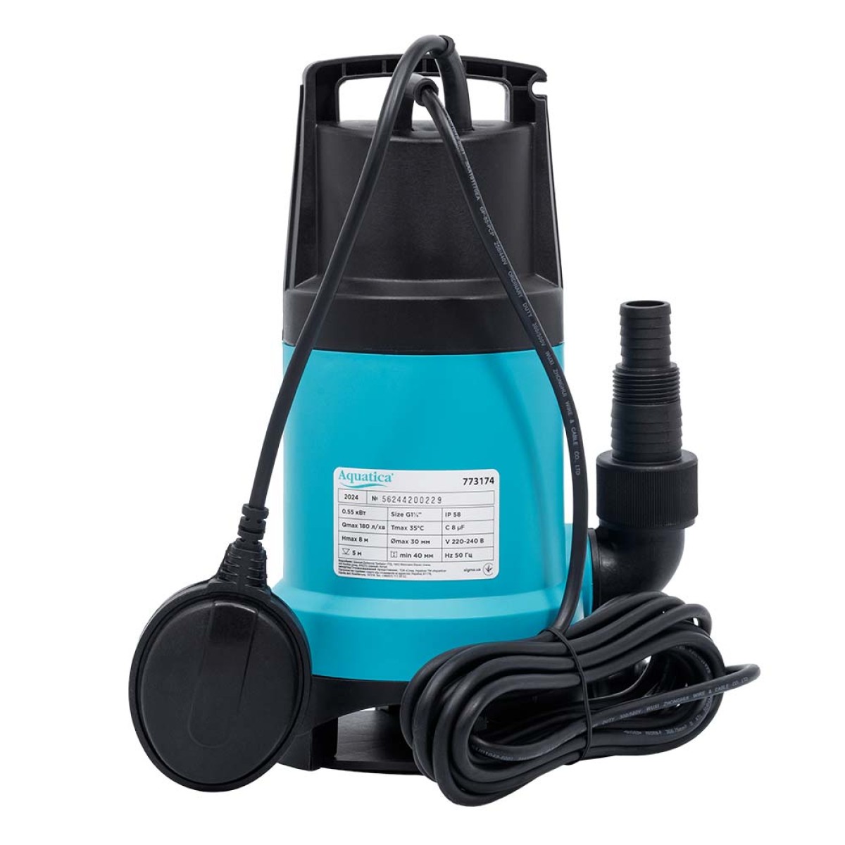 Насос дренажный Aquatica ELL 550 Drain для грязной воды 0,55 кВт 8 м