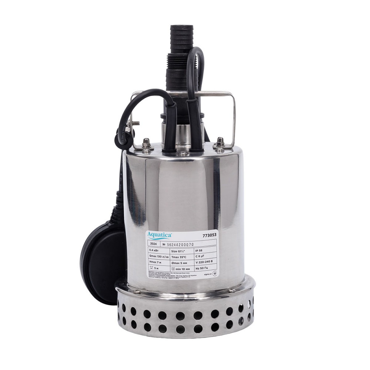 Насос дренажный Aquatica ELL SUB 400 INOX нержавеющий 0,4 кВт 7 м