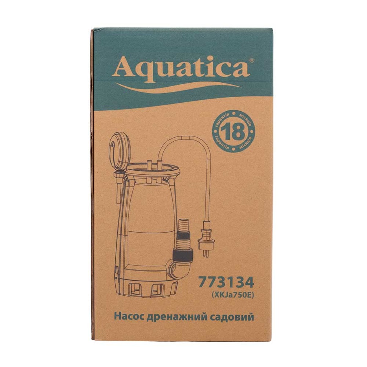 Насос дренажный садовый Aquatica XKJa750E с поплавком 0,75 кВт 8,5 м