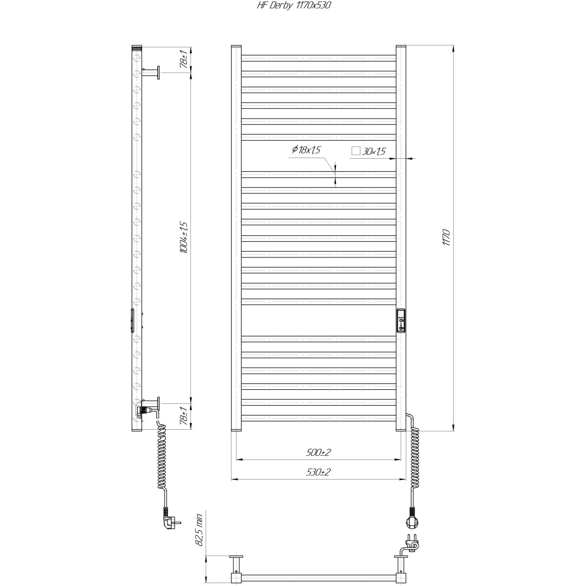 Полотенцесушитель электрический Mario Hygge Family HF Derby 1170x530 белый матовый 255 Вт с таймером