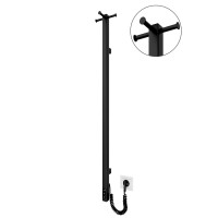 Полотенцесушитель электрический Mario INOX Рей Кубо-I 1100x30/130, 30 Вт, черный матовый