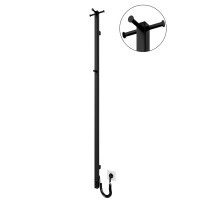 Полотенцесушитель электрический Mario INOX Рей Кубо-I 1500x30/130, 40 Вт, черный матовый