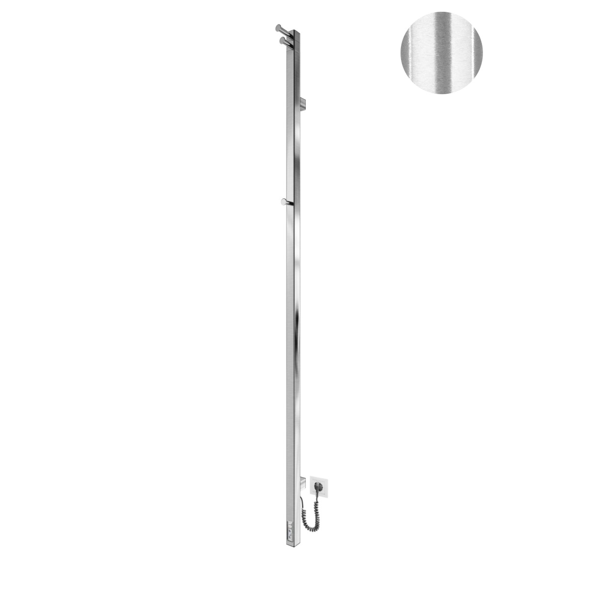 Полотенцесушитель электрический Mario INOX Рей Кубо-I 1500x30/130, 40 Вт, сатин