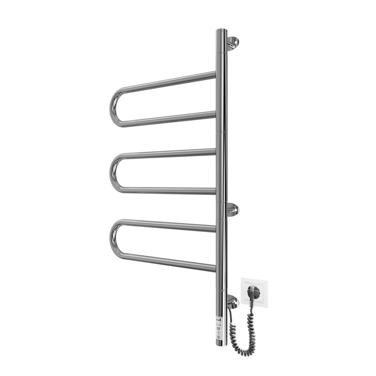 Полотенцесушитель электрический Mario INOX Тристар-I 800x445/55, 80 Вт, полированная сталь