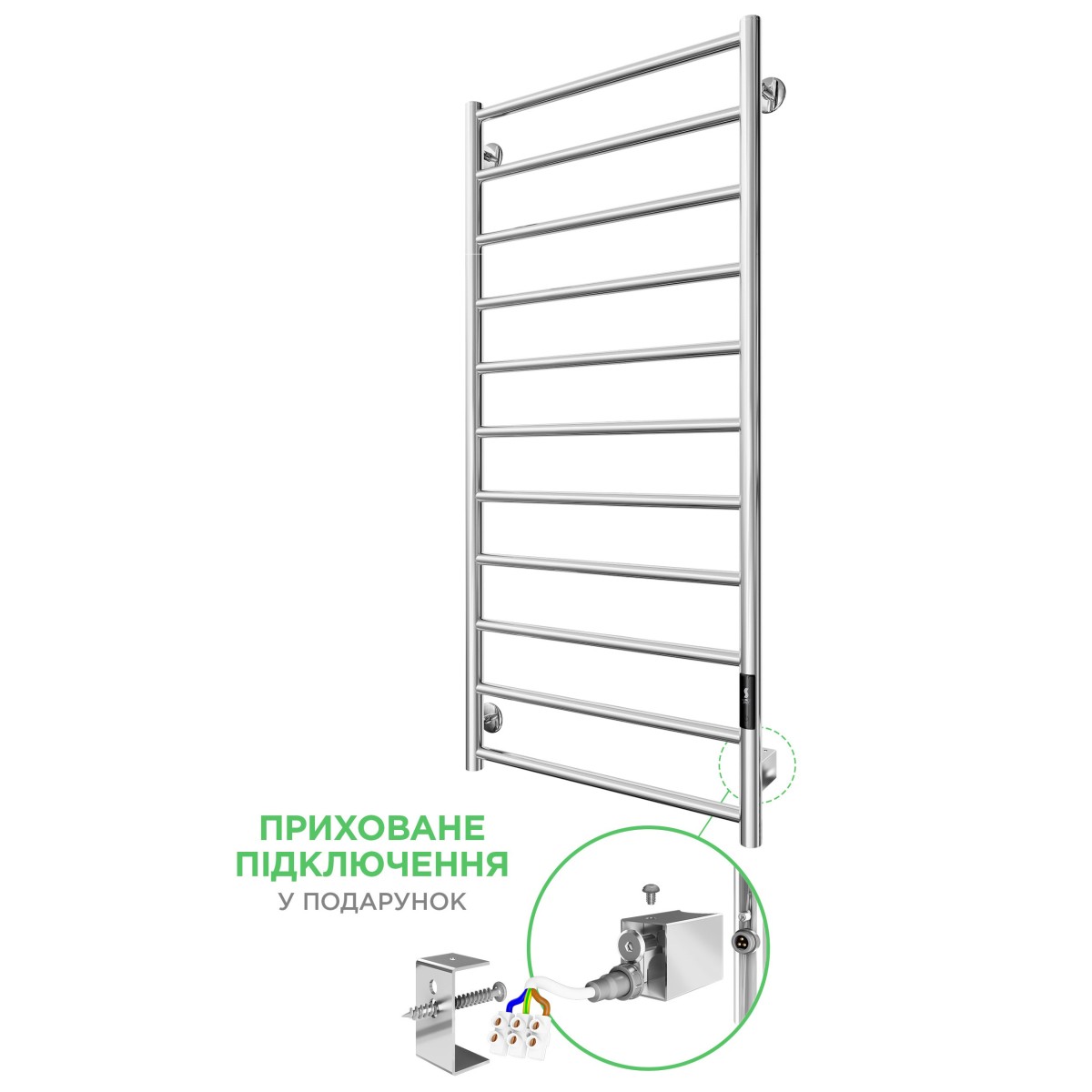 Полотенцесушитель электрический Mario INOX Урбан-I 1110x500/85, 125 Вт, полированная сталь