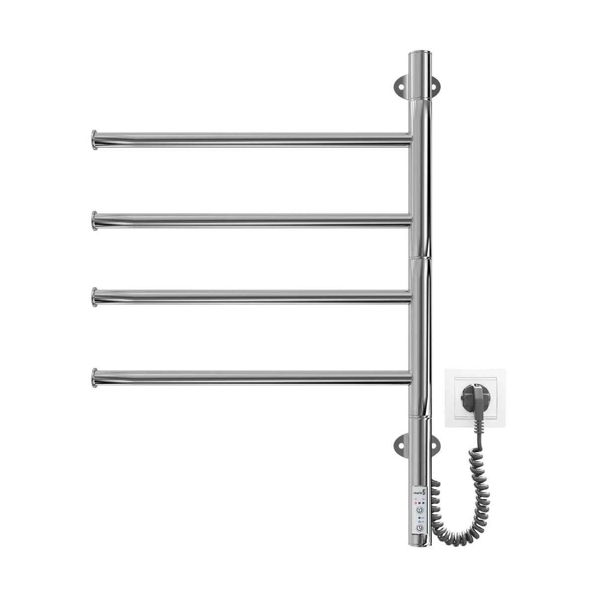 Полотенцесушитель электрический Mario INOX Веер-I 600x445/55, 50 Вт, полированная сталь