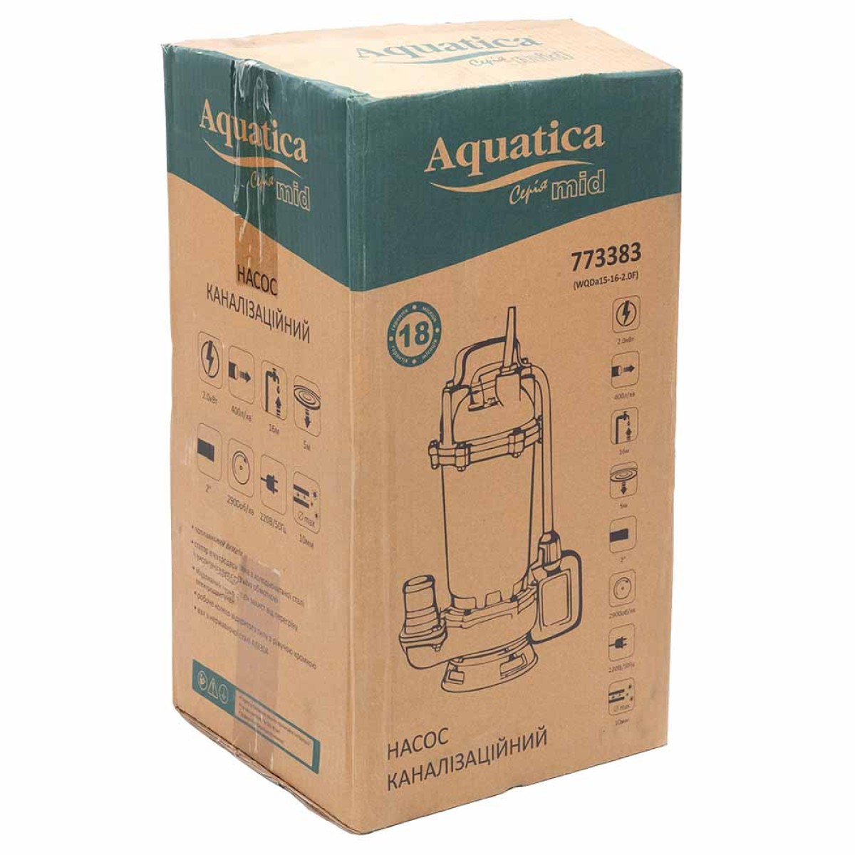 Насос фекальный Aquatica WQDa15-16-2.0F с поплавком 2 кВт 16 м