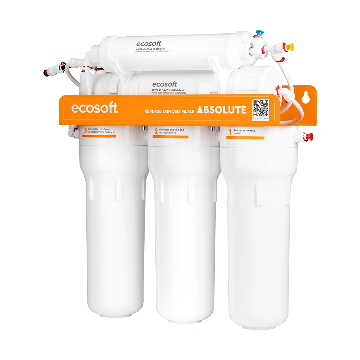 Фильтр обратного осмоса Ecosoft Absolute с минерализатором, 6 ступеней, 75 GPD, конверсия 50%