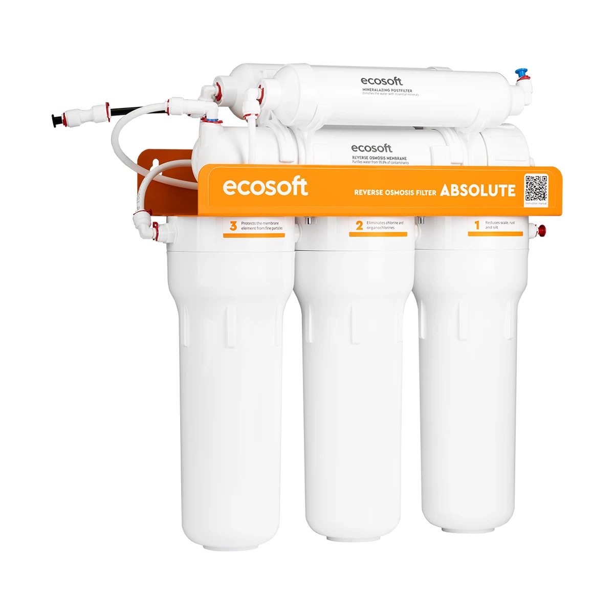 Фильтр обратного осмоса Ecosoft Absolute с минерализатором, 6 ступеней, 75 GPD, конверсия 50%