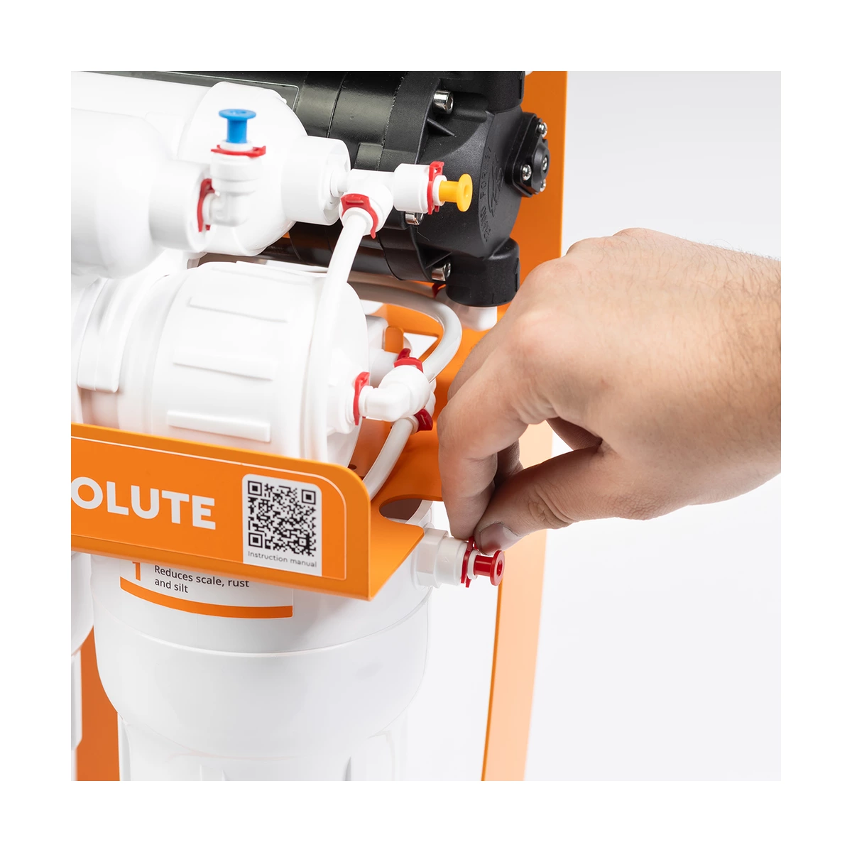 Фильтр обратного осмоса Ecosoft Absolute с минерализатором и помпой на станине, 75 GPD, от 2 бар
