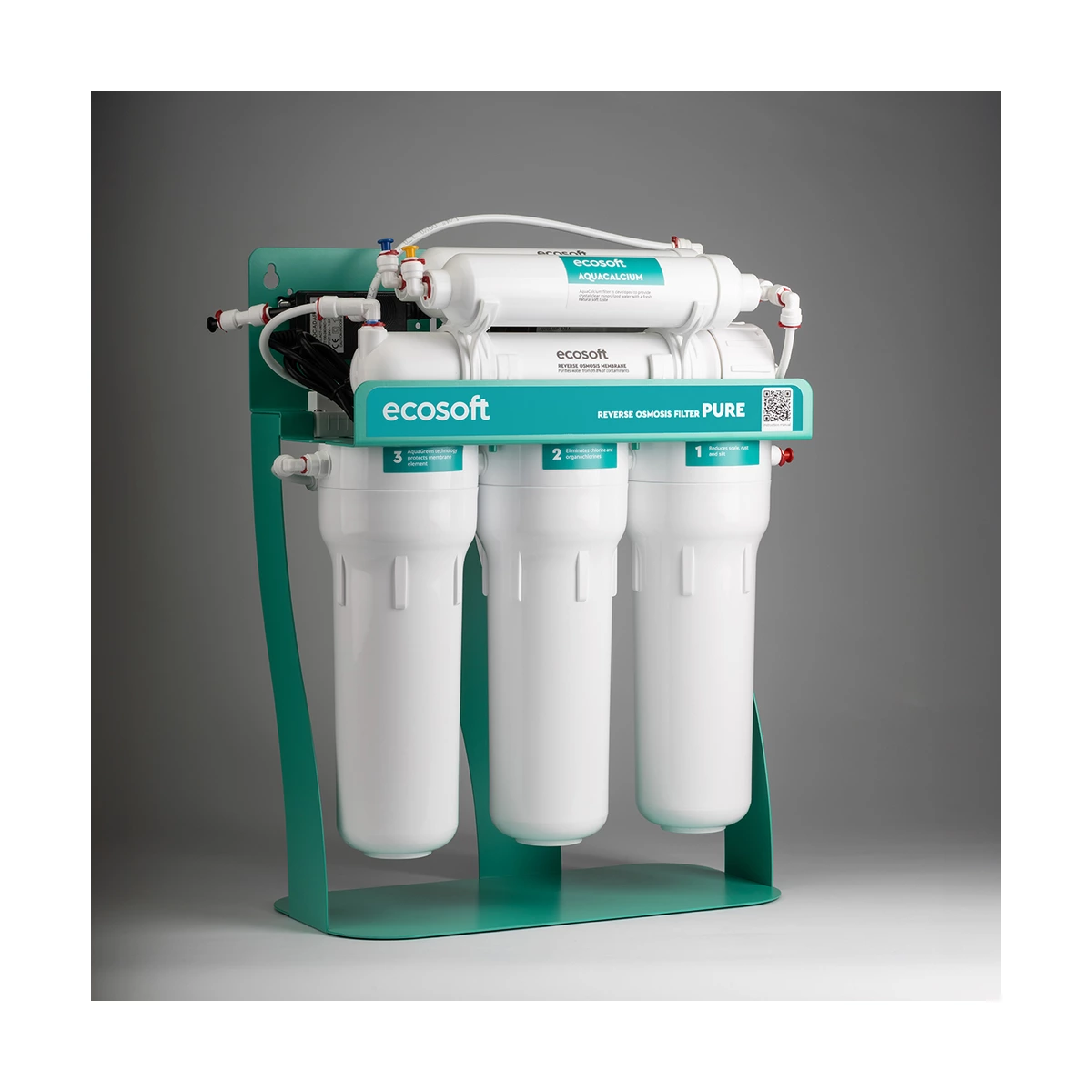 Фильтр обратного осмоса Ecosoft PURE AquaCalcium Mint с помпой на станине, кальций, от 2 бар