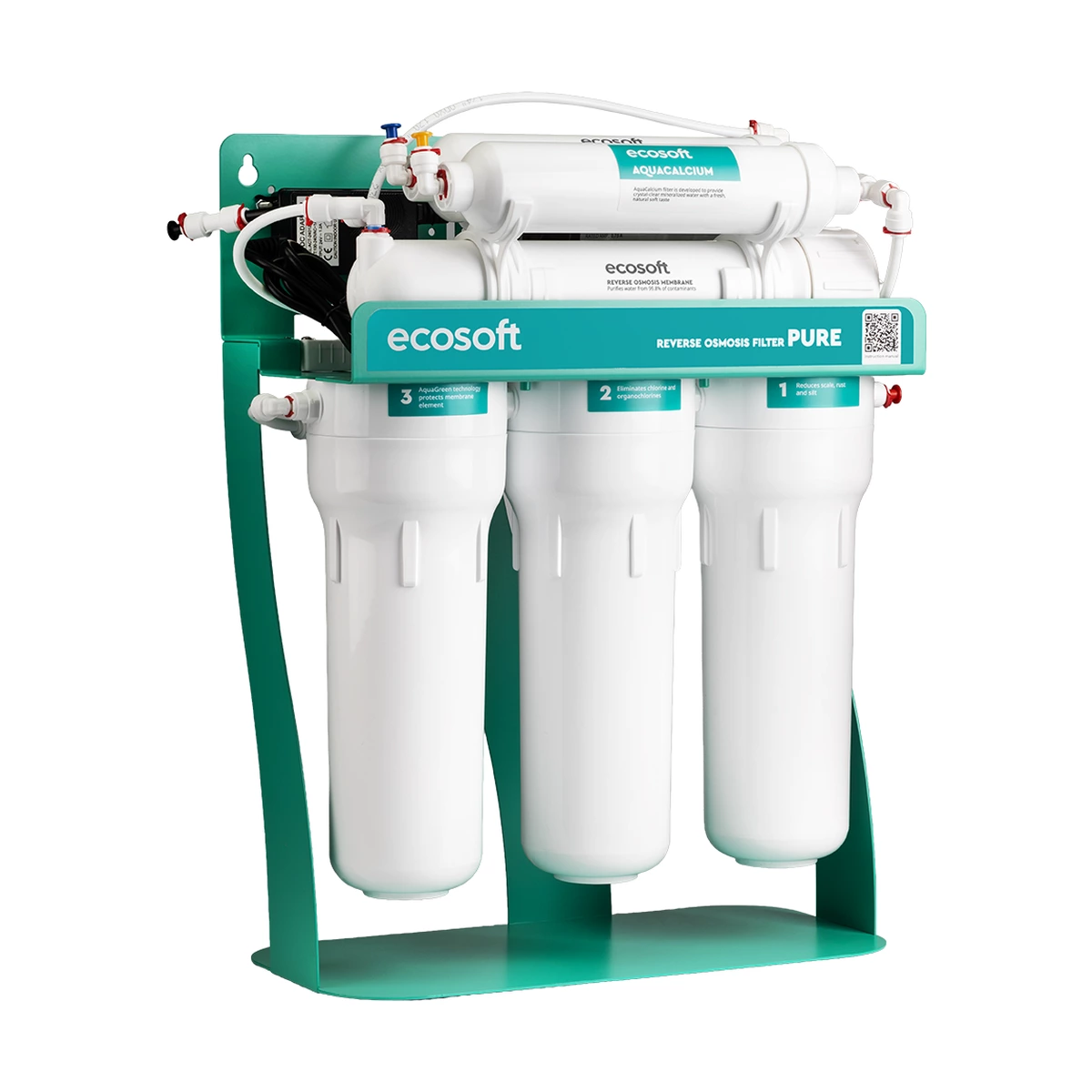 Фильтр обратного осмоса Ecosoft PURE AquaCalcium Mint с помпой на станине, кальций, от 2 бар