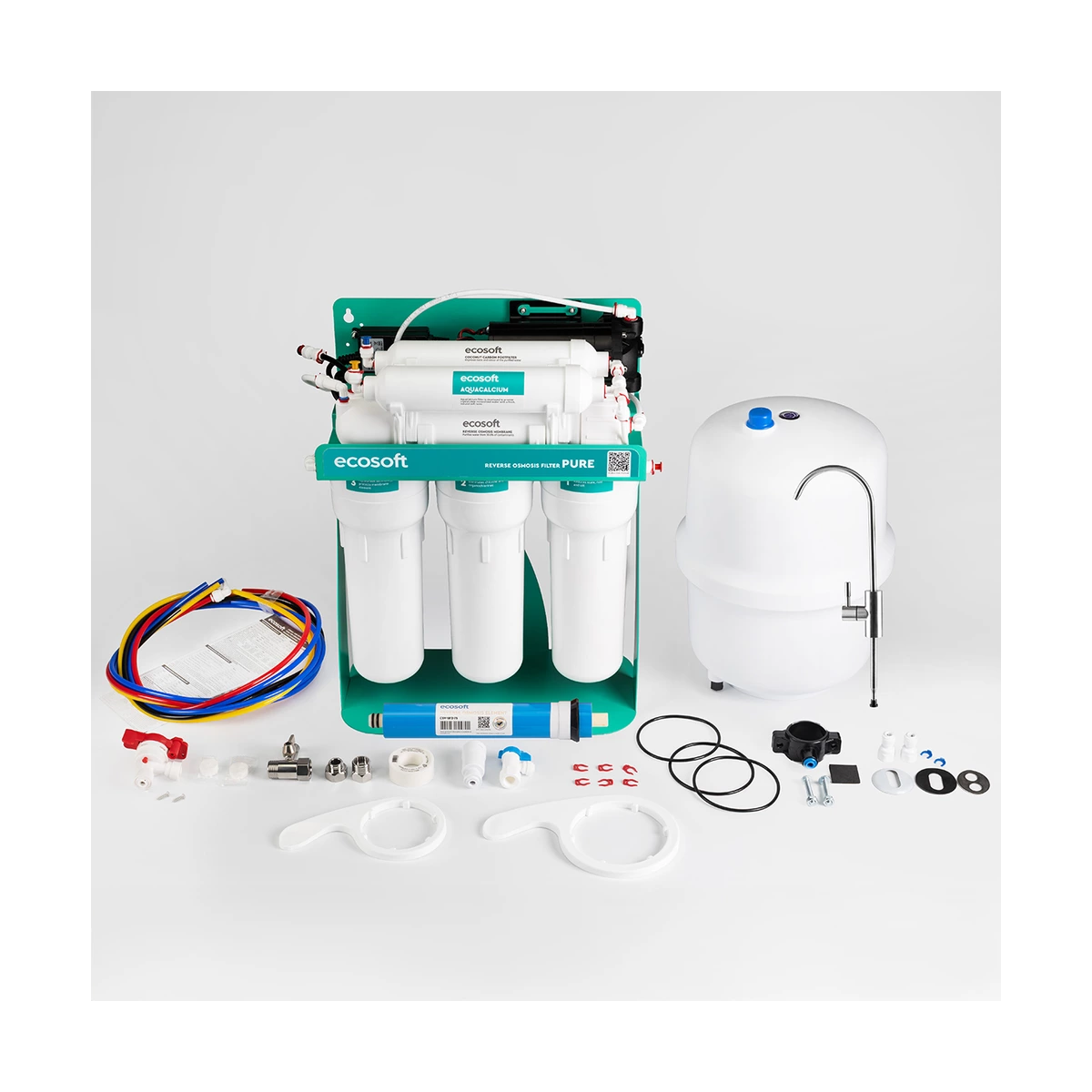 Фильтр обратного осмоса Ecosoft PURE AquaCalcium Mint с помпой на станине, кальций, от 2 бар