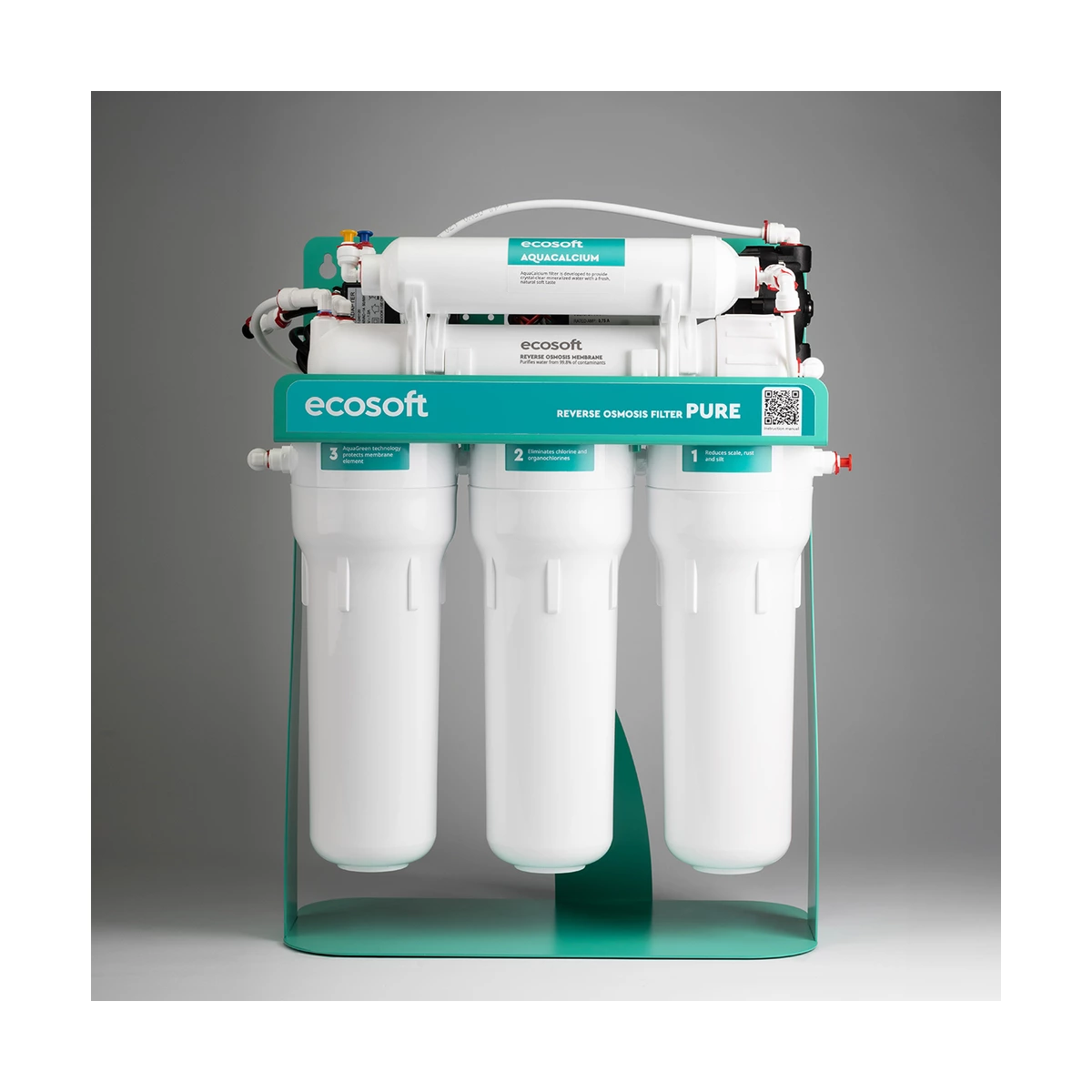 Фильтр обратного осмоса Ecosoft PURE AquaCalcium Mint с помпой на станине, кальций, от 2 бар