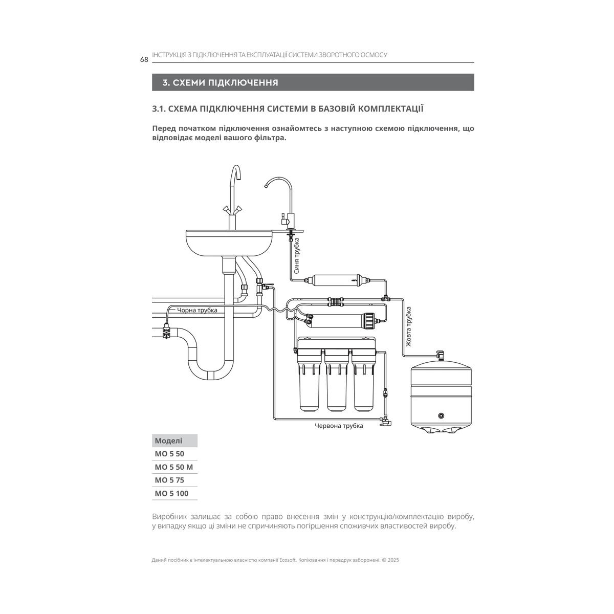Фильтр обратного осмоса Ecosoft Standard PRO с минерализацией кальцием, 5 ступеней, бак 7 л