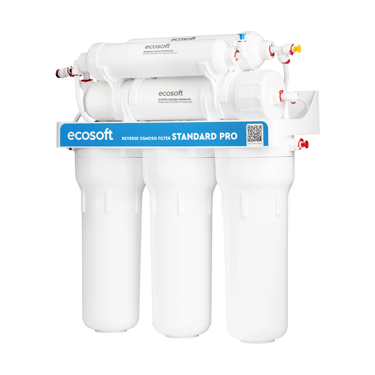 Фильтр обратного осмоса Ecosoft Standard с минерализатором, 6 ступеней, бак 7 л, двойной кран