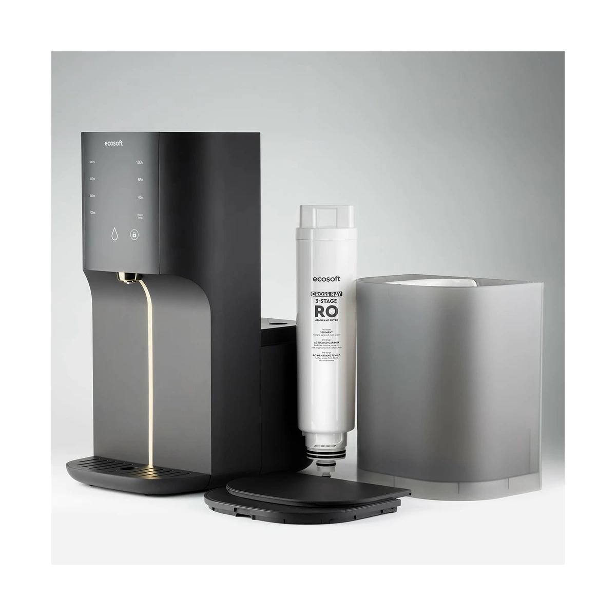 Настольный фильтр обратного осмоса Ecosoft RAY с нагревом до 100 °C и УФ, без подключения к водопроводу