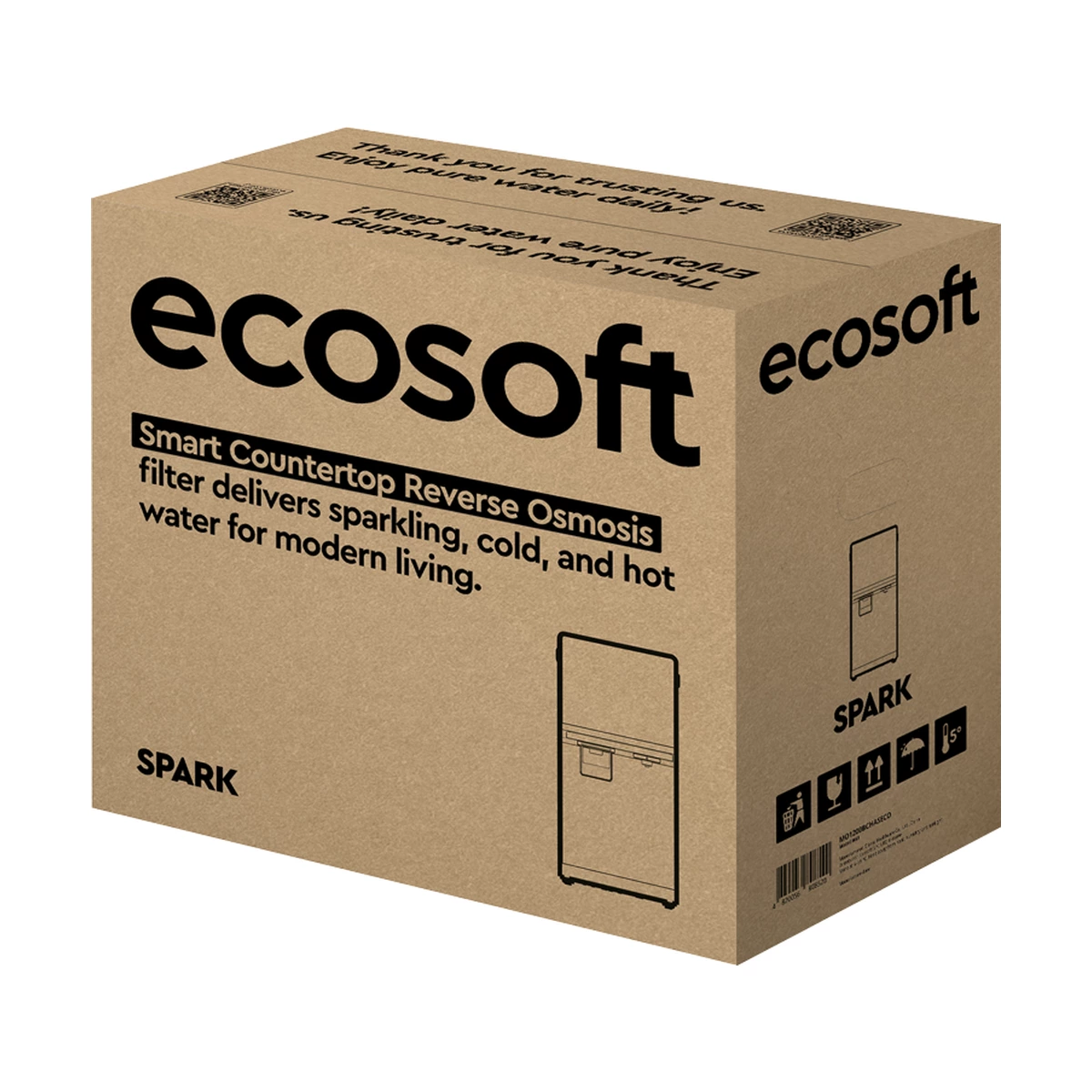 Настольный фильтр обратного осмоса Ecosoft SPARK с охлаждением, нагревом, газированием и Wi-Fi