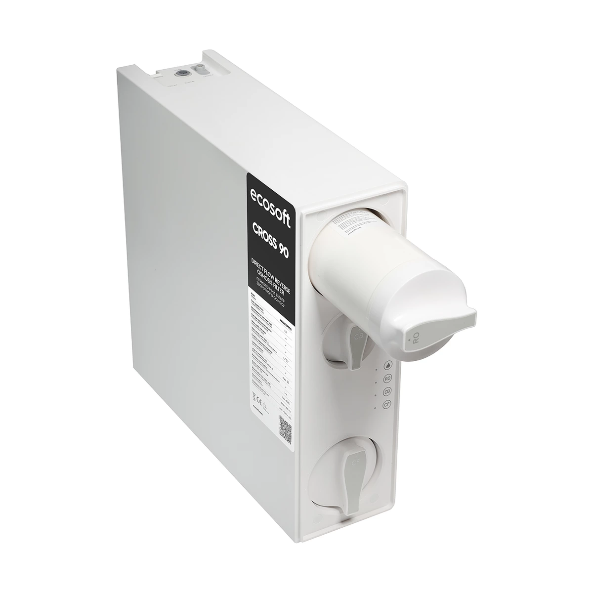 Прямоточный фильтр обратного осмоса Ecosoft CROSS90 без бака, 90 л/ч, 600 GPD, smart-кран