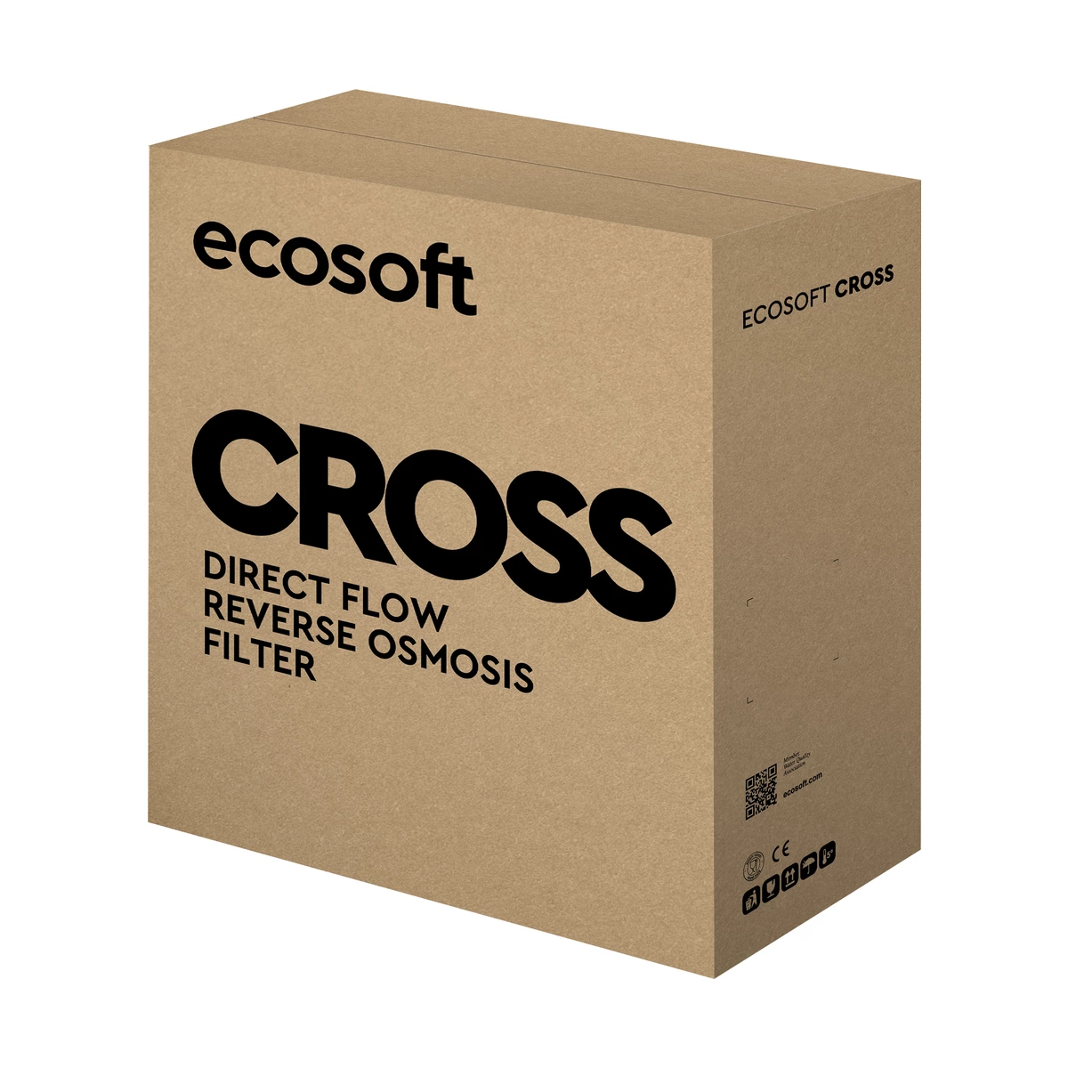 Прямоточный фильтр обратного осмоса Ecosoft CROSS90 без бака, 90 л/ч, 600 GPD, smart-кран