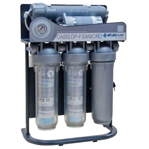 Система обратного осмоса Atlas Filtri OASIS DP-F SANIC PUMP с насосом и минерализатором на каркасе