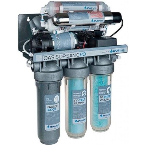 Система обратного осмоса Atlas Filtri OASIS DP SANIC PUMP-UV 75 GPD с УФ лампой, насосом и минерализатором