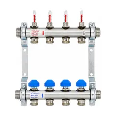 Колектор теплої підлоги Watts HKV2013AF VA04 з витратомірами 4 контури