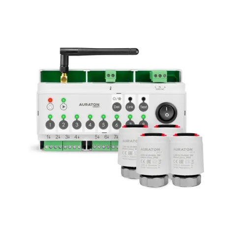 Контроллер теплого пола Auraton Multizone Controller SMART с 4 сервоприводами