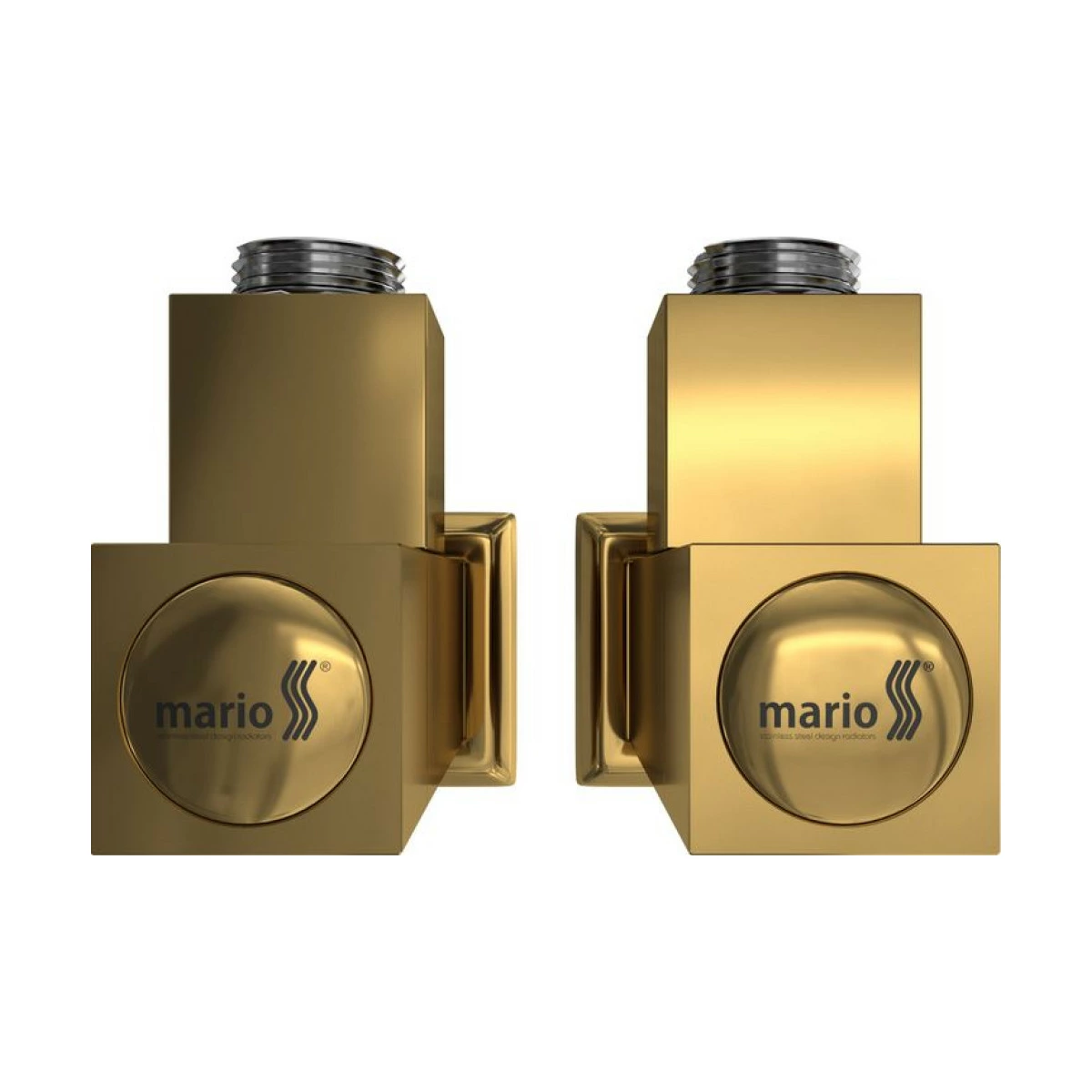 Кран кутовий квадратний Mario G1/2, комплект 2 шт, золото сатин
