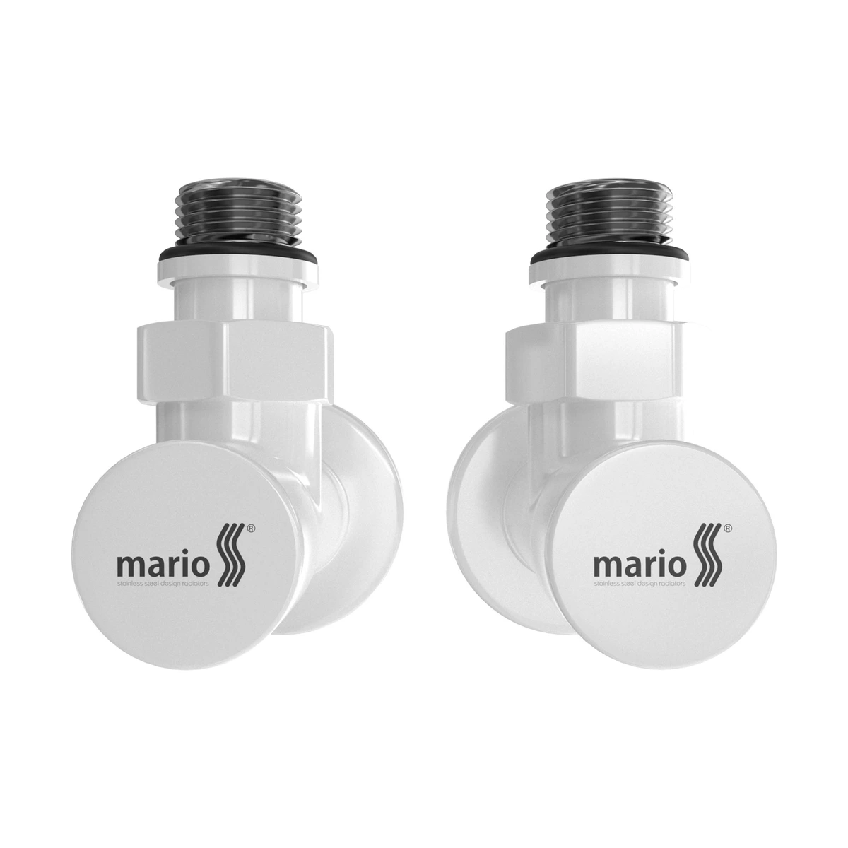 Кран угловой удлиненный Mario G1/2, комплект 2 шт, белый глянец