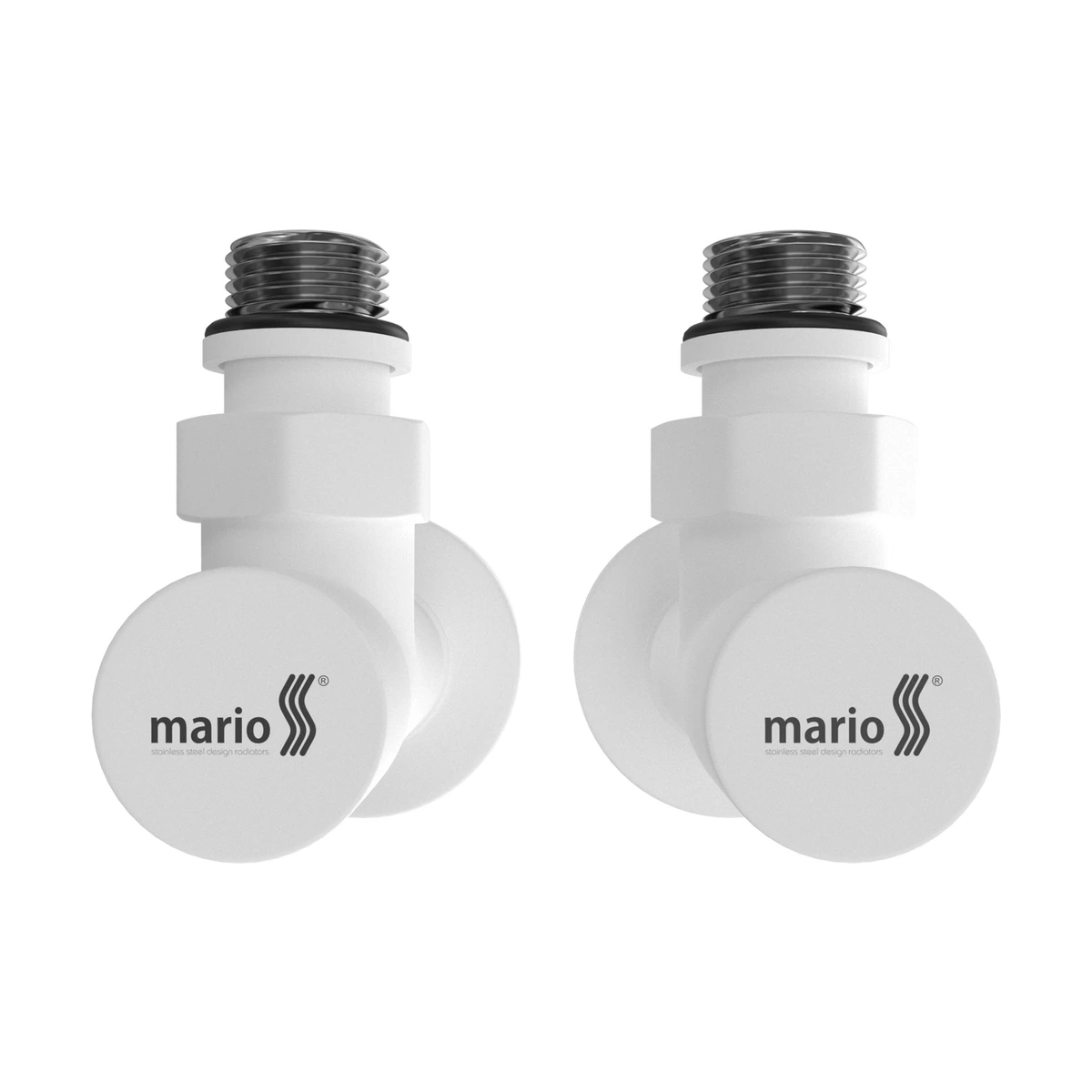 Кран угловой удлиненный Mario G1/2, комплект 2 шт, белый мат