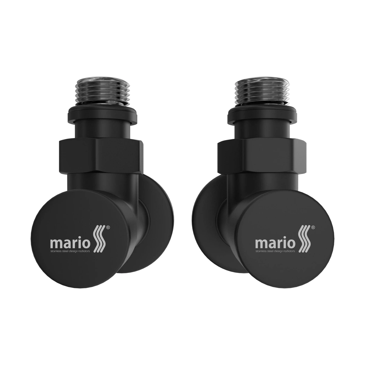 Кран угловой удлиненный Mario G1/2, комплект 2 шт, черный мат
