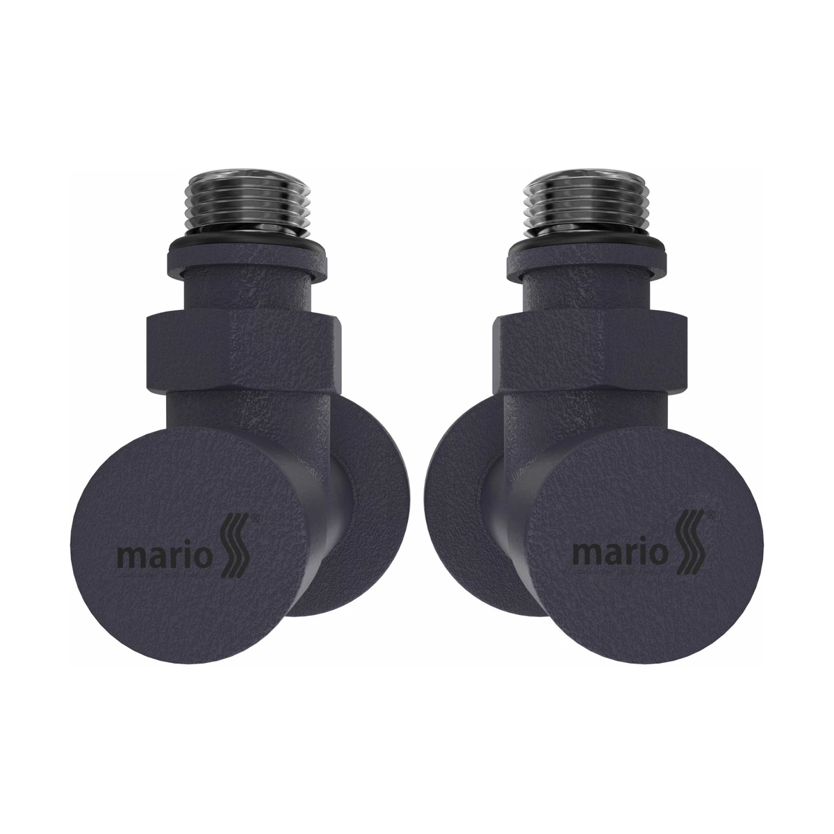 Кран угловой удлиненный Mario G1/2, комплект 2 шт, графит