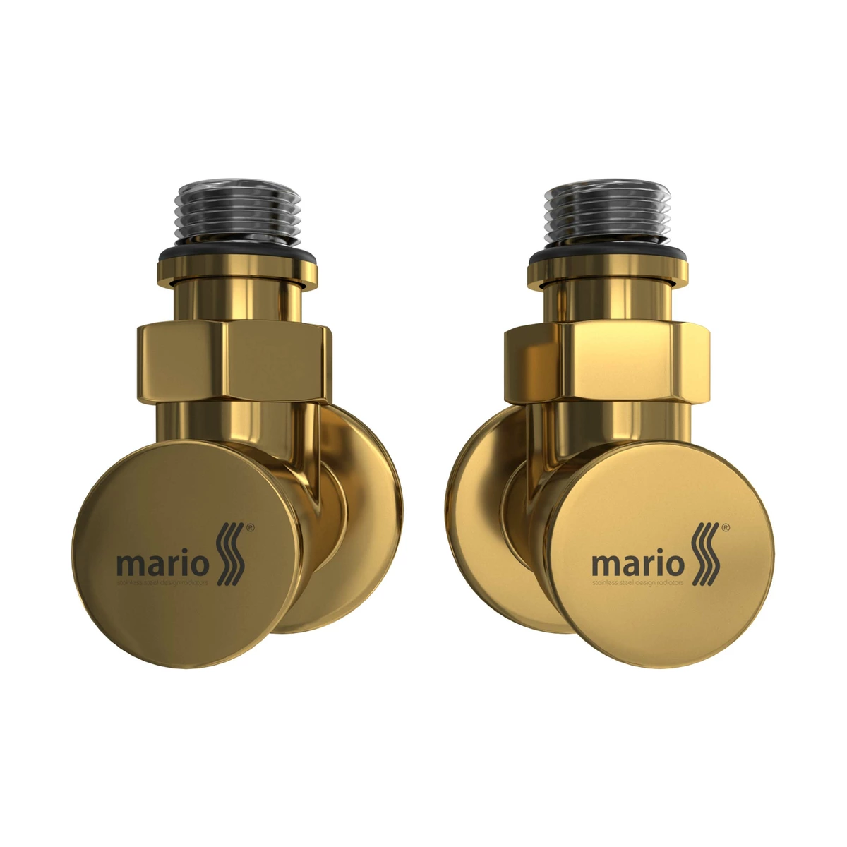 Кран угловой удлиненный Mario G1/2, комплект 2 шт, золото