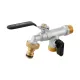 Кран шаровой поливочный двойной 1/2"х3/4" Raftec BLACK KP0102 DN15 PN16 со штуцером для шланга