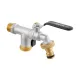 Кран шаровой поливочный двойной 1/2"х3/4" Raftec BLACK KP0102 DN15 PN16 со штуцером для шланга